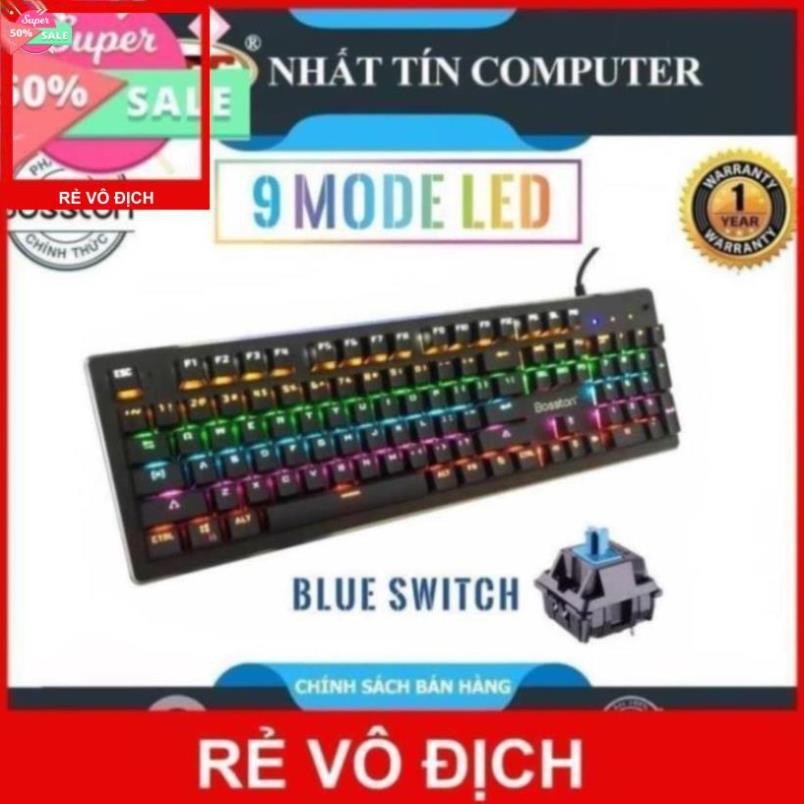 Bàn phím cơ game cao cấp Bosston MK916 tùy chỉnh 9 kiểu đèn led