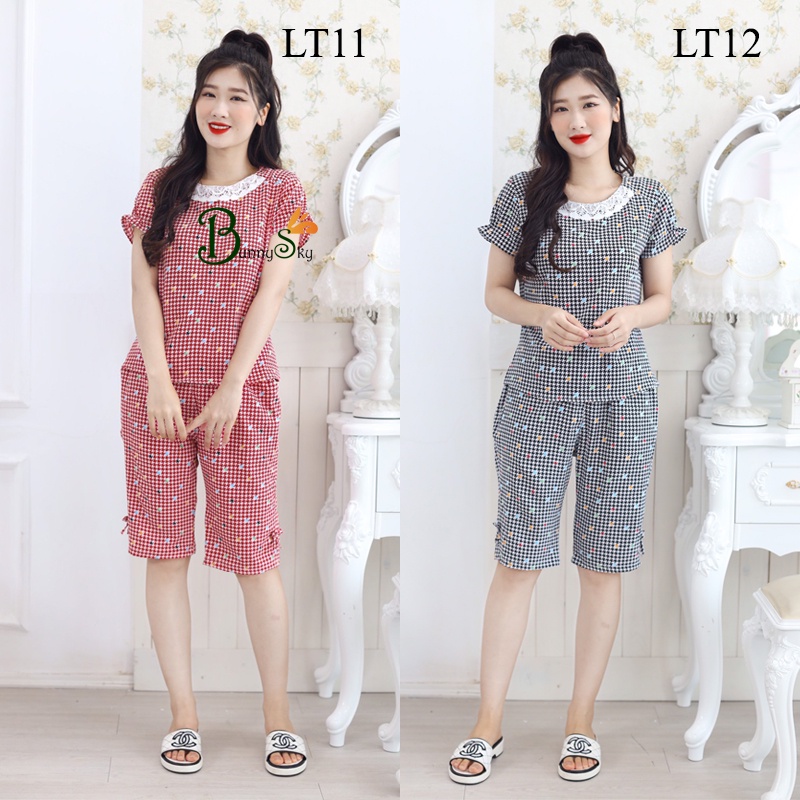 [Bunnysky] SET ĐỒ BỘ MẶC NHÀ LỬNG V ĐÁP REN