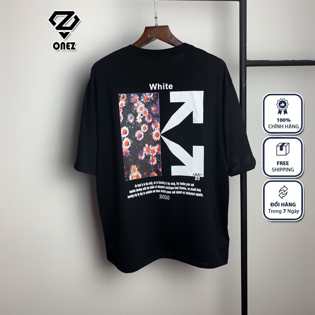 Áo thun tay lỡ Unisex ONEZ, áo phông form rộng Hoa WIND ATL1