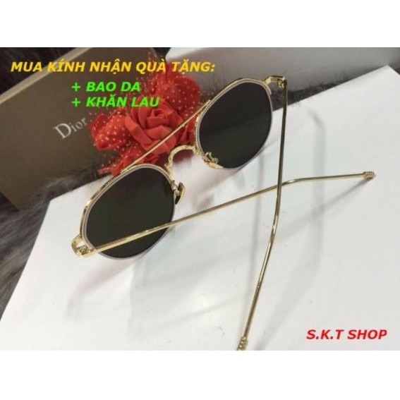 Mắt kính thời trang nam nữ cao cấp mới (gọng vàng )
