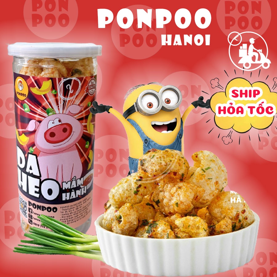 Da Heo Mắm Hành Đồ Ăn Vặt Ngon Khó Cưỡng PONPOO 150g
