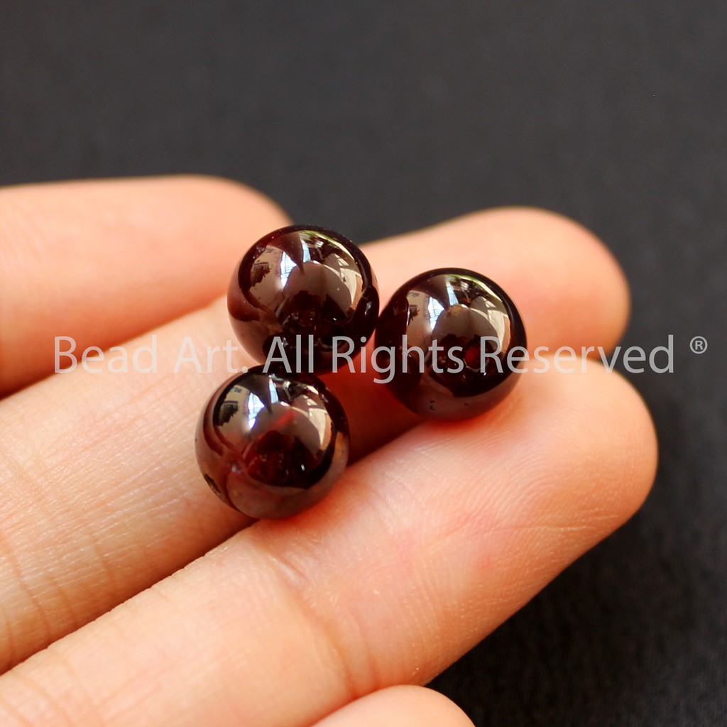 [1 Hạt] Đá Garnet (Ngọc Hồng Lựu) Dạng Tròn 7.8-8mm Loại AA, Đá Phong Thuỷ, Chuỗi Hạt, Mệnh Hoả, Thổ S39 - Bead Art