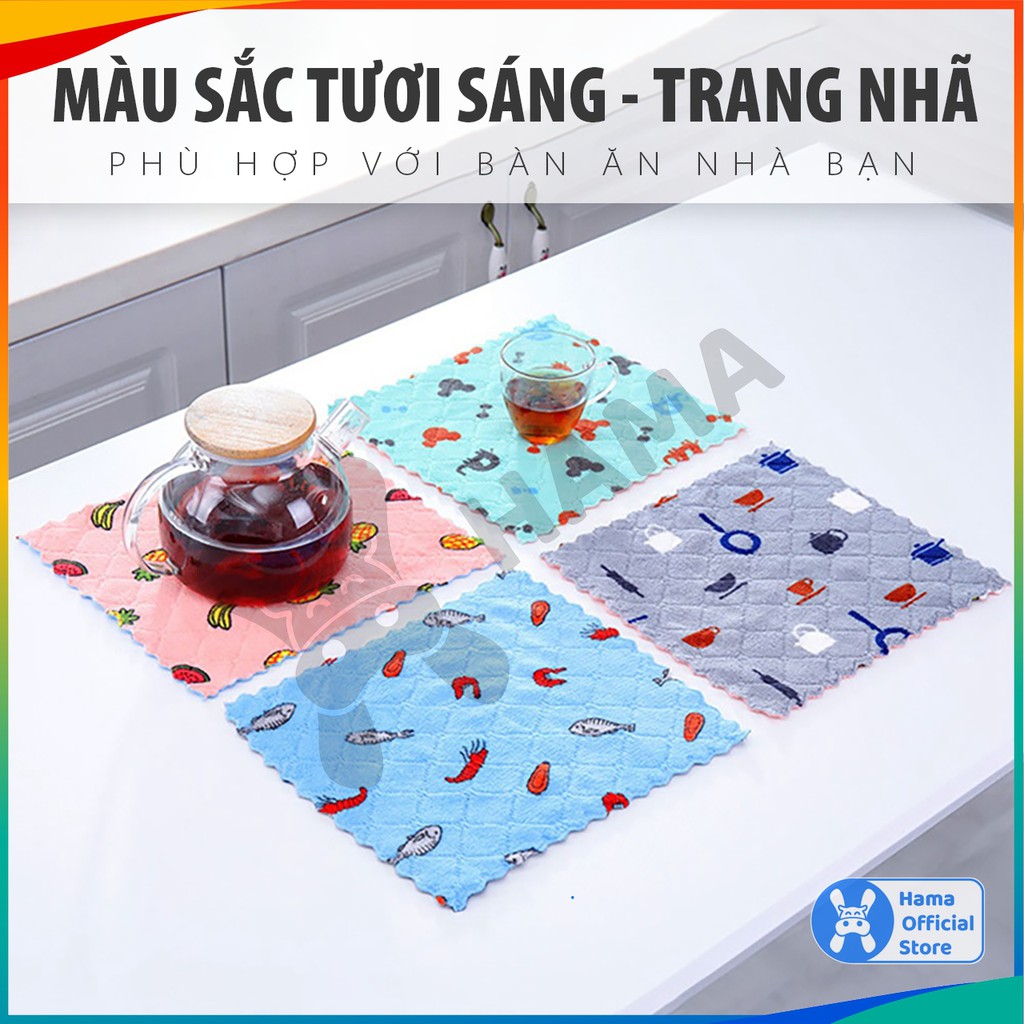 Combo 3 Khăn lau bếp đa năng lớn HAMA, 25❌25 cm, khăn bếp 25 cm siêu thấm mềm mịn | GD_NB_002#CB3