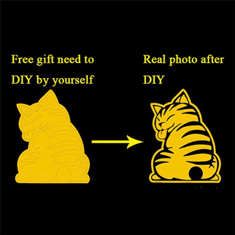 Decal hình mèo dán kính chắn gió đuôi xe vui nhộn cho xe ô tô