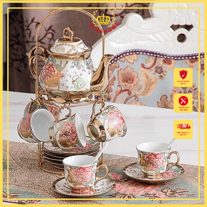 Bộ Ấm Chén Uống Trà Phong Cách Châu Âu