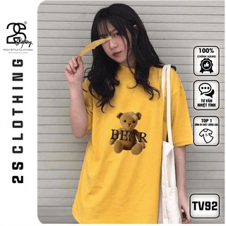 [XẢ NGHỈ BÁN] Áo Thun Tay Lỡ 2s Clothing Áo Phông Boo Unisex  Cotton Oversize Form Rộng  In Hình Gấu Bear Cá Tính TV92