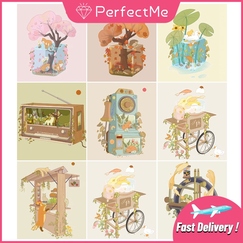 Bộ tranh đính đá 5D tự làm 30x30cm hình hoạt hình trang trí nhà cửa