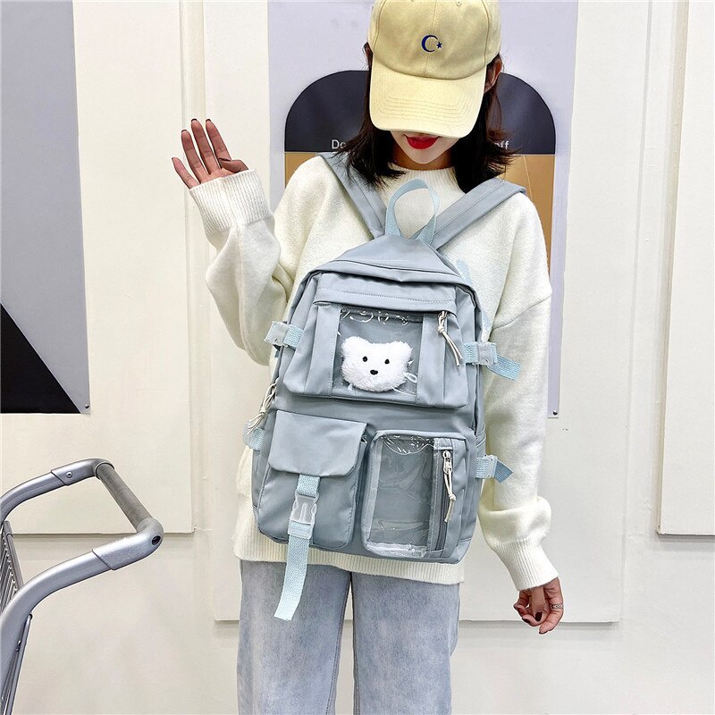 Balo JASMIN NOIR vải canvas hình vuông cỡ lớn thời trang đơn giản thường ngày cho nữ