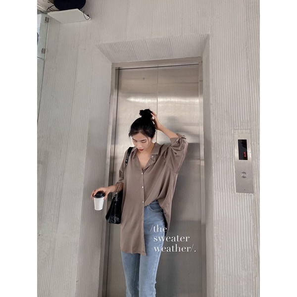 Sơ mi lụa chất dày form rộng chất lụa trượt loại đẹp ( Ảnh thật ) | BigBuy360 - bigbuy360.vn