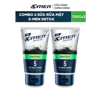 Combo 2 Sữa rửa mặt X-Men Go DETOX Than Tre Hoạt Tính 100g - Loại bỏ 5 tác nhân ô nhiễm