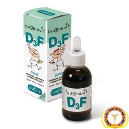 [CHÍNH HÃNG] Vitamin D3 và Flor dạng nhỏ giọt Buonavit D3F, lọ 12ml.