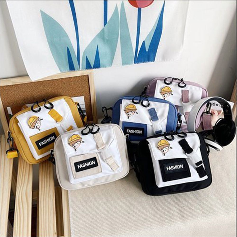 Túi đeo chéo canvas màu trơn dễ thương MIHAN1