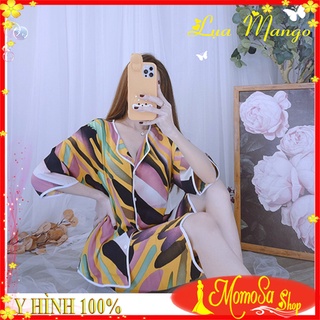 Đồ bộ nữ mặc nhà❤️ bộ đồ nữ quần lửng tay cánh dơi lụa mango mềm mịn - momosa shop