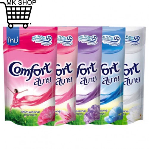 Nước xả vải COMFORT Thái Lan 580ml hồng xanh tím đỏ trắng xả quần áo thơm com fo compho com pho mềm vải