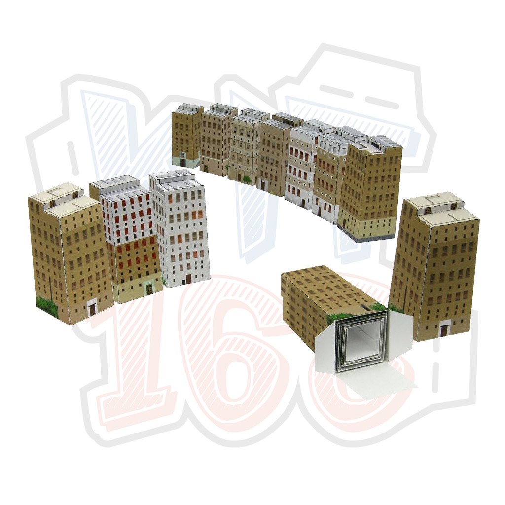 Mô hình giấy kiến trúc Tòa nhà cao tầng Mini