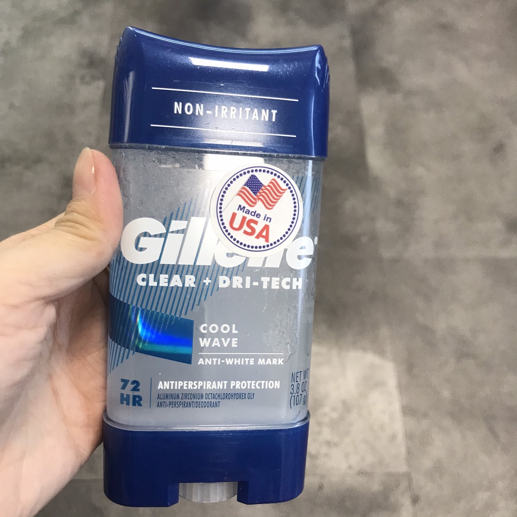 Lăn Khử Mùi nam Gillette Cool Wave Clear - Gel lăn nách nam Gillette 107g