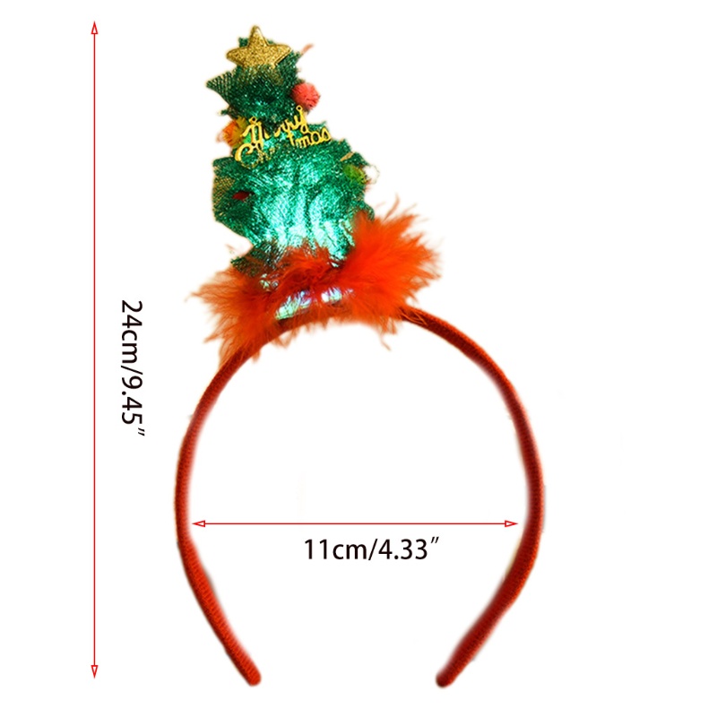 Băng Đô Cài Tóc Hình Cây Thông Giáng Sinh Phát Sáng Ngọt Ngào Cho Học Sinh
