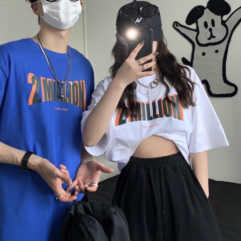 Áo thun phông nam nữ PINK tay lỡ form rộng 2 MILLION Unisex