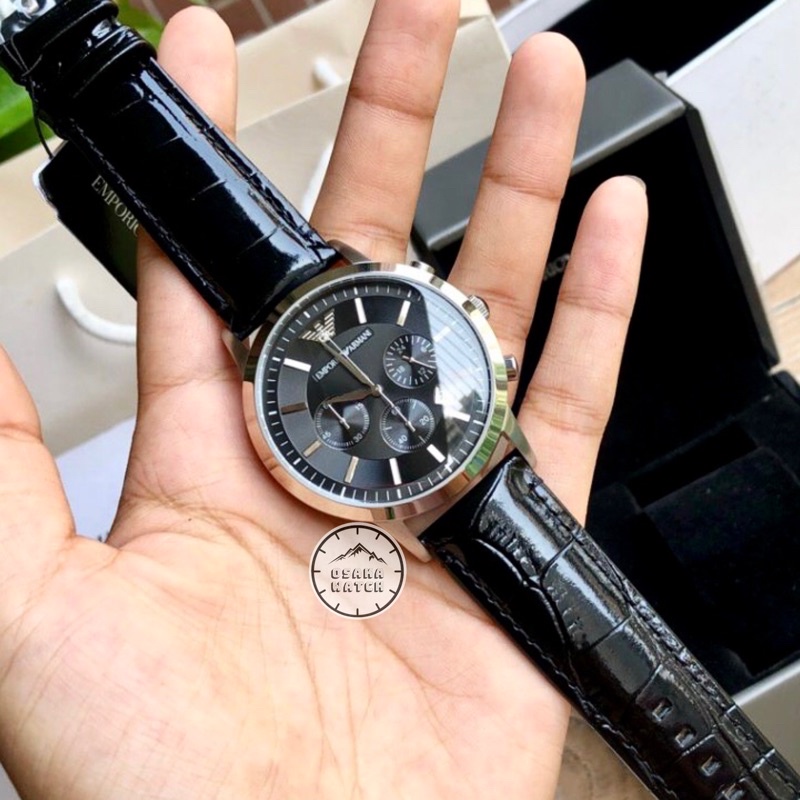 Đồng Hồ Nam Armani AR2447 Dây Da Size 40mm Chạy Full 6 Kim Lịch Ngày Hàng Cao Cấp - Bảo Hành 24 Tháng
