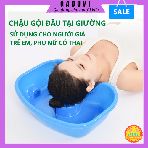 Bồn Gội Đầu, Thau Chậu Gội Đầu Tại Giường Thông Minh Cho Người Già, Trẻ Em, Bà Bầu GADUVI