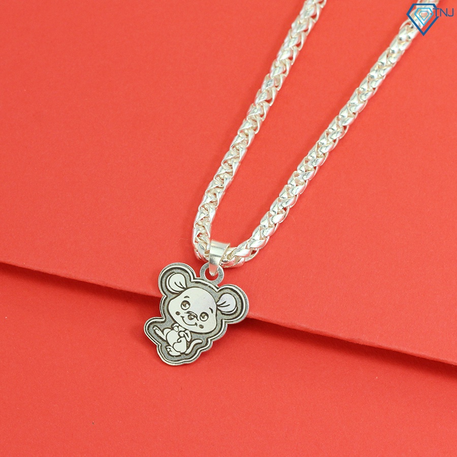 Dây chuyền bạc cho bé hình con chuột khắc tên DCT0064 Trang Sức TNJ