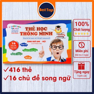 Bộ thẻ học thông minh flashcard Glenn Doman, 16 chủ đề song ngữ , đồ chơi dạy bé nhận biết thế giới xung quanh
