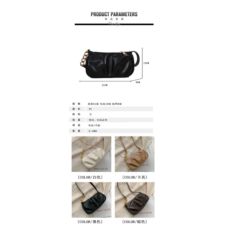 Túi Xách Nữ Dáng Nhún Bassic 2 Màu Đen Trắng Thời Trang