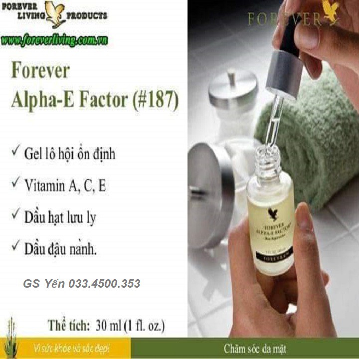 Dầu Dưỡng Ẩm Da [CHÍNH HÃNG] Lô Hội Aloe Vera - Forever Alpha-E Factor 187 FLP