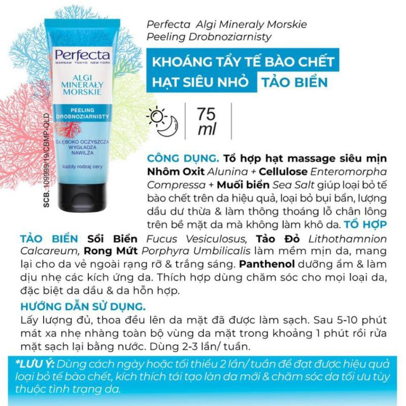 ✅ KHOÁNG TẨY TẾ BÀO CHẾT HẠT SIÊU NHỎ TẢO BIỂN PERFECTA.