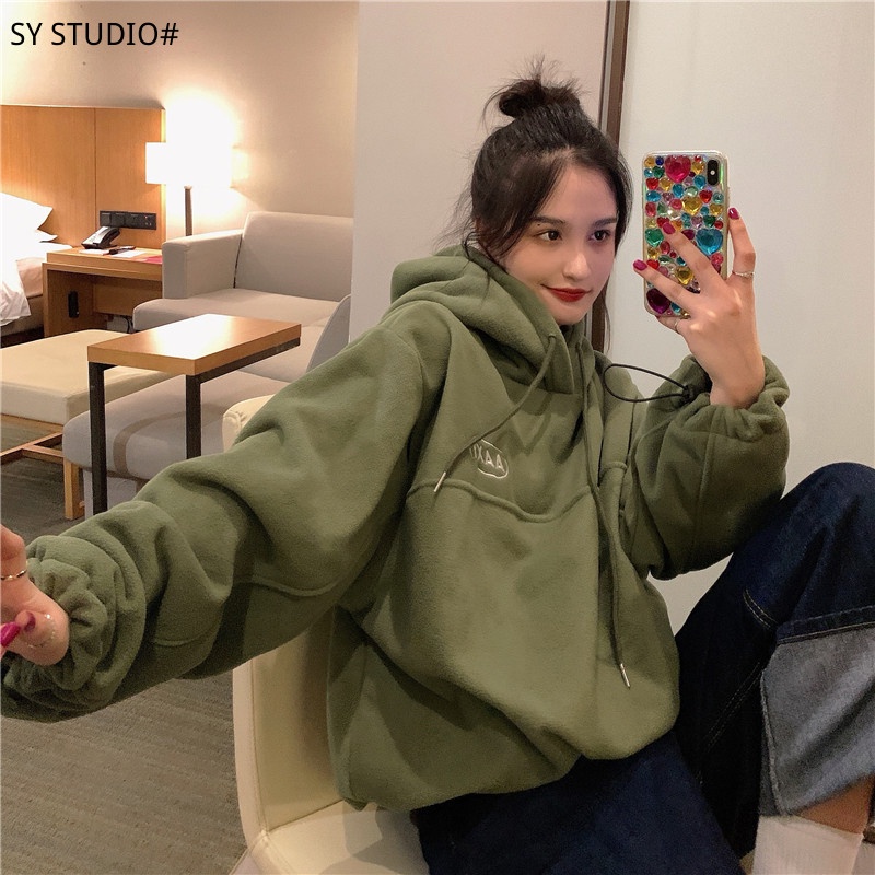 Áo hoodie SUXI tay dài phong cách Hàn Quốc thời trang dành cho nữ