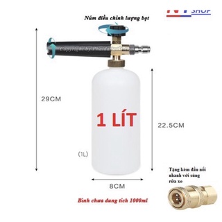 Bộ bình phun tạo bọt tuyết mini tặng đầu bi đồng 1/4