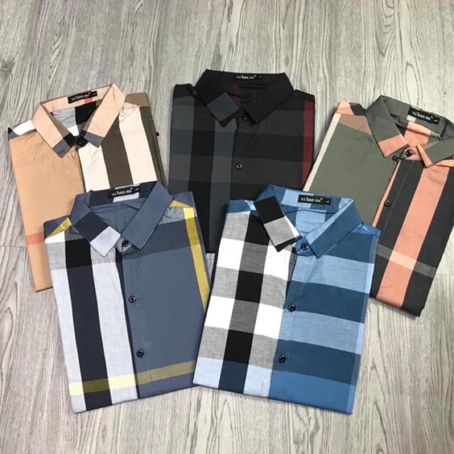 Áo sơ mi bbr nam tay ngắn kẻ sọc chất co dãn thời trang. | BigBuy360 - bigbuy360.vn