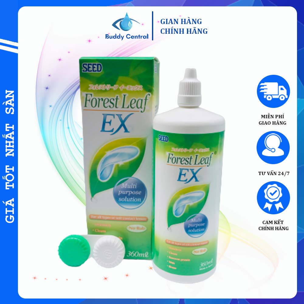 Combo 2 Nước ngâm rửa lens kính áp tròng SEED Forest Leaf EX 360ml