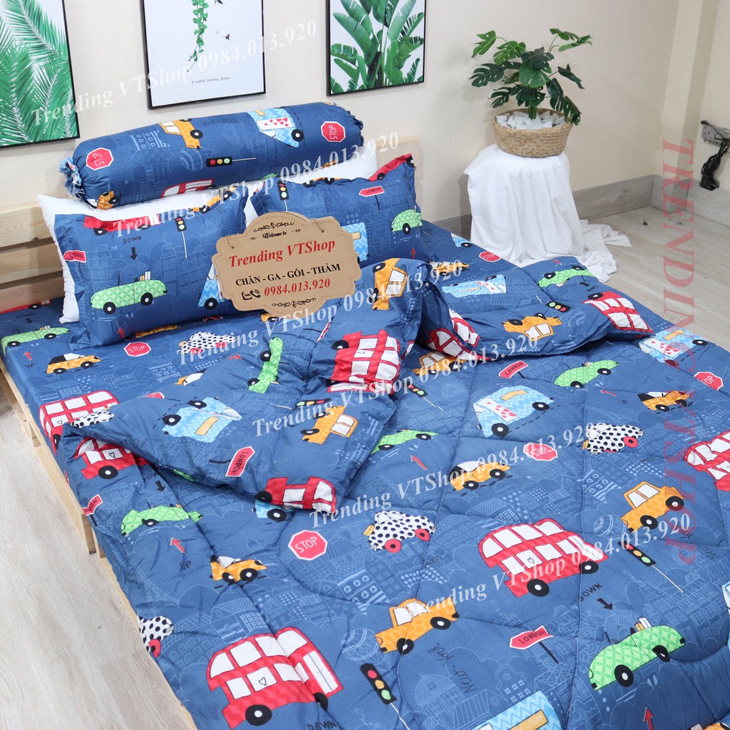Combo chăn hè ga gối Poly Cotton họa tiết đáng yêu, giá siêu rẻ | BigBuy360 - bigbuy360.vn