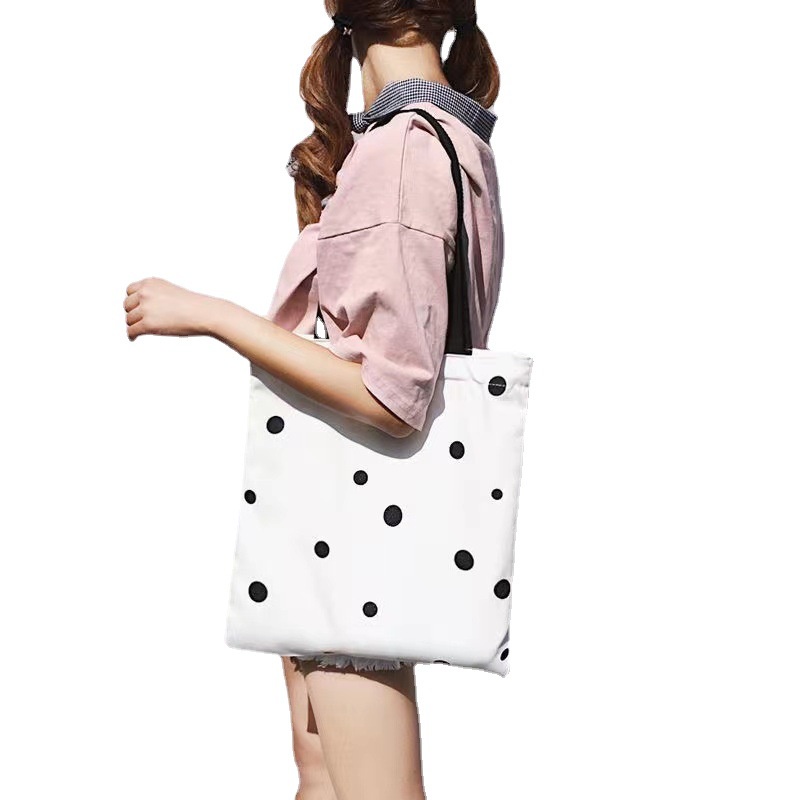 1 Ba Lô Vải Canvas Màu Đen Cho Nữ Sinh