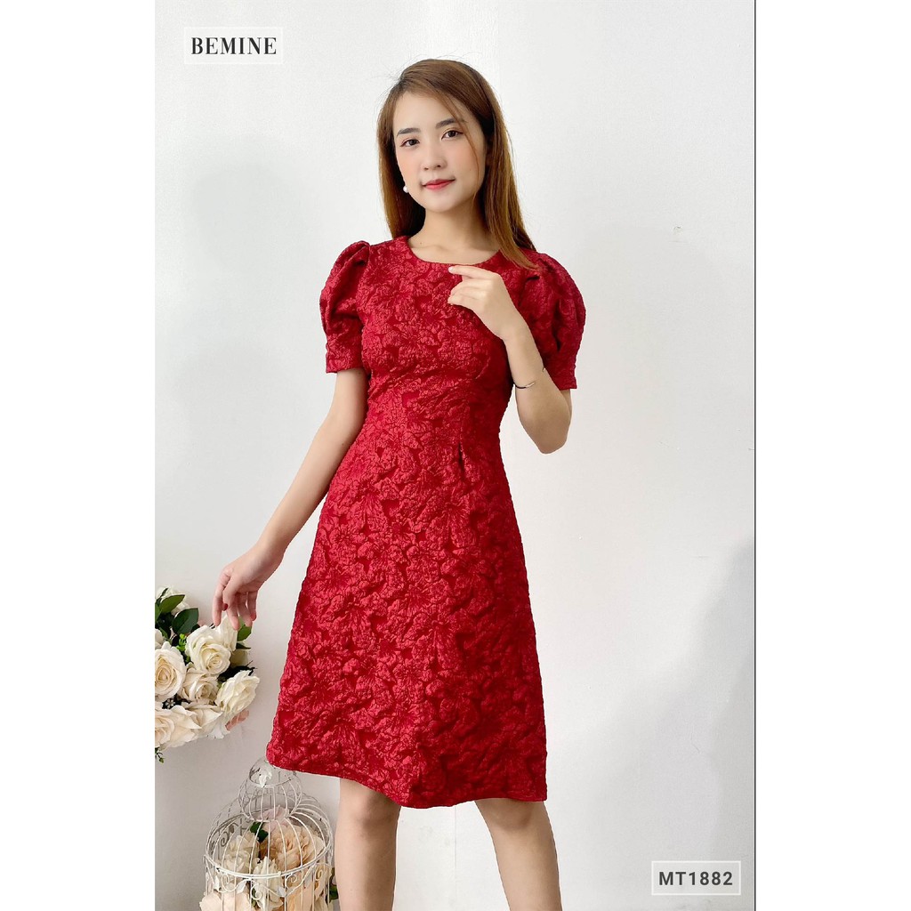 Đầm thanh lịch tay bồng ly eo BEMINE MT1882DO | BigBuy360 - bigbuy360.vn