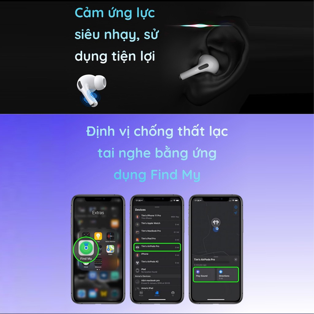 [Tặng Vỏ Đựng]Tai Nghe Bluetooth AP Pro Loại 1 Tai Nghe Không Dây Âm Thanh Vòm Siêu Đỉnh Xử Lý Vi Trình Khử Âm, Xuyên Âm