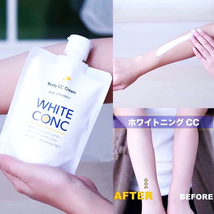 Kem nâng tone trắng da White Conc CC Cream ROXI Beauty kem make up body nâng tông da toàn thân chính hãng Nhật Bản 200g