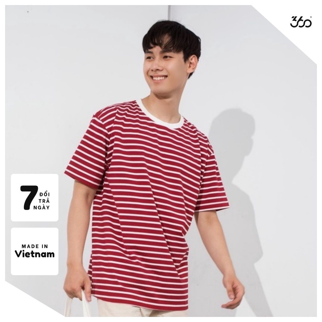 Áo phông cổ tròn kẻ ngang thương hiệu 360 Boutique chất vải cotton  - APTTK284 | BigBuy360 - bigbuy360.vn
