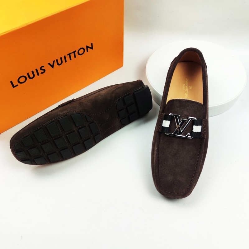 Giày lười moca nam LV - Giày thời trang da thật 100% cao cấp