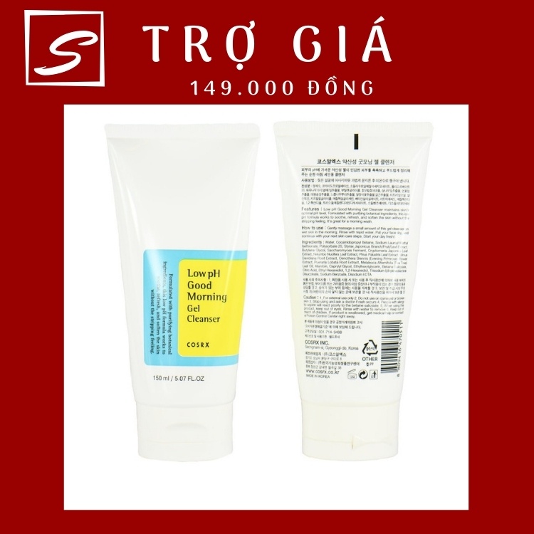 Sữa Rửa Mặt Cosrx Low pH Good Morning Gel Cleanser.