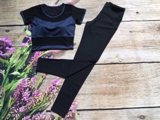 Bộ croptop phối lưới tay