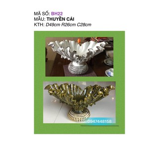 Bình hoa composite dáng thuyền cải cao 28cm