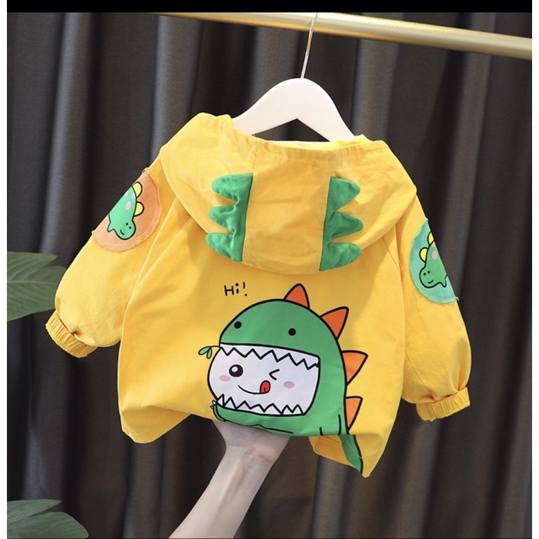 Áo Gió 2 Lớp Cho Bé In Hình Khủng Long Áo gió chống nước Tránh gió tránh bụi ngăn tia UV hiệu quả
