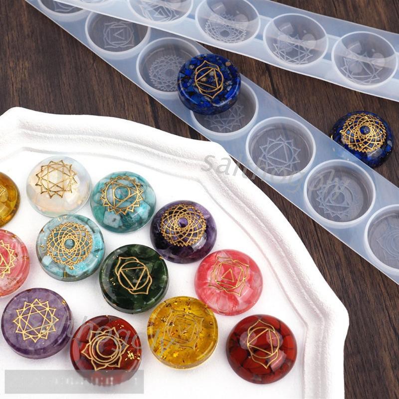 Set 2 khuôn nhựa resin hình 7 luân xa độc đáo