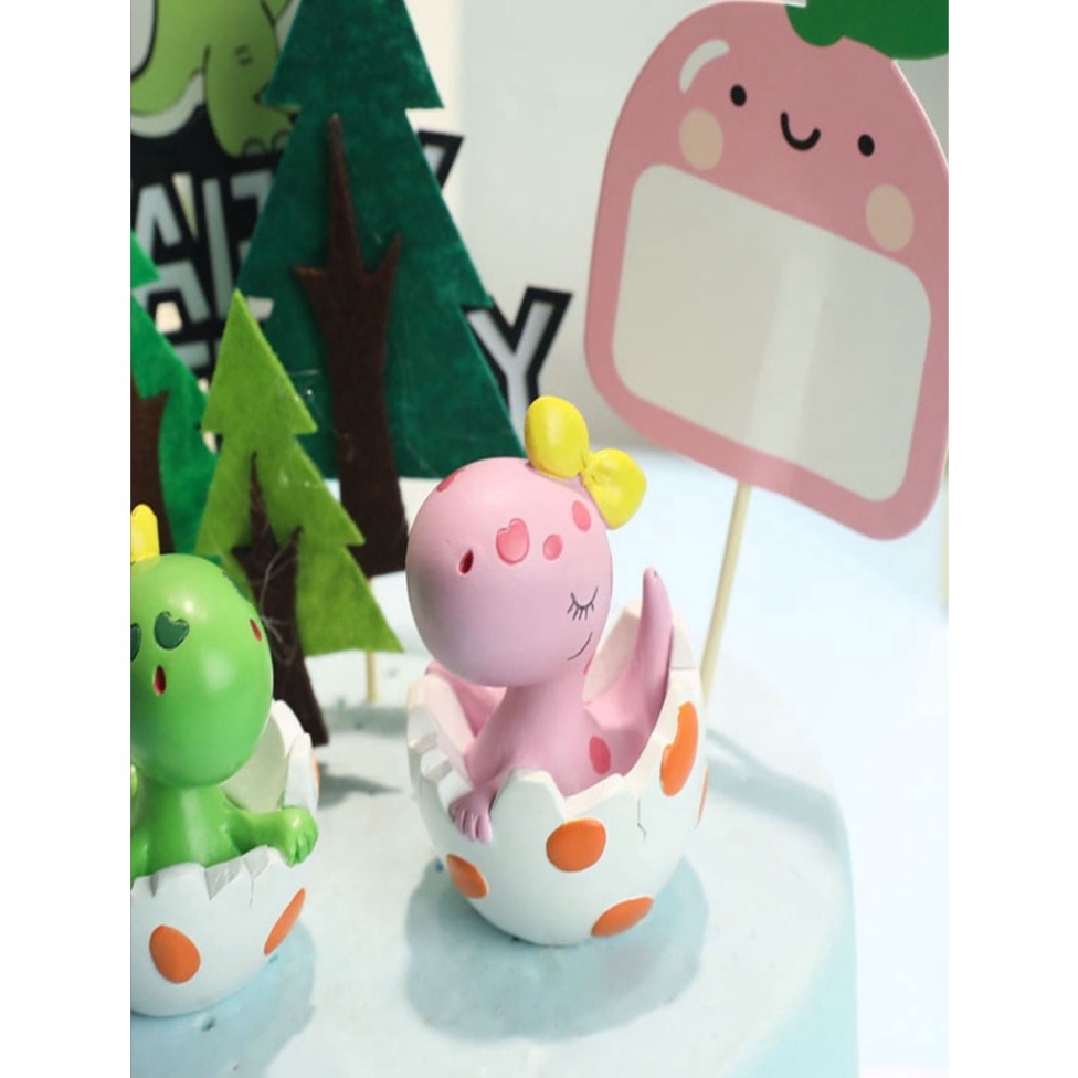 đồ trang trí bánh kem [FREESHIP] cặp tượng khủng long nhí