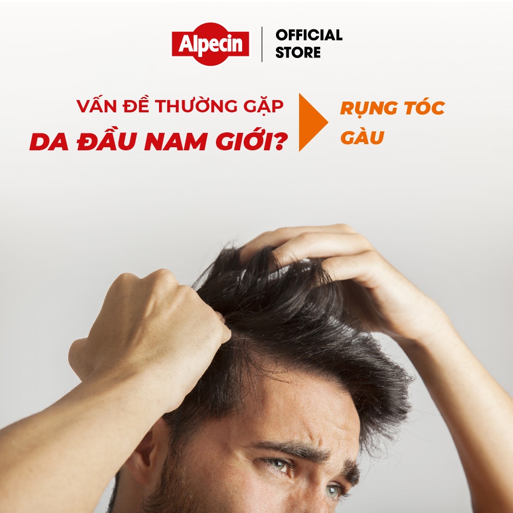 Bộ dầu gội và dưỡng chất Caffeine Alpecin cho tóc dầy hơn, chắc khỏe hơn, dành cho nam