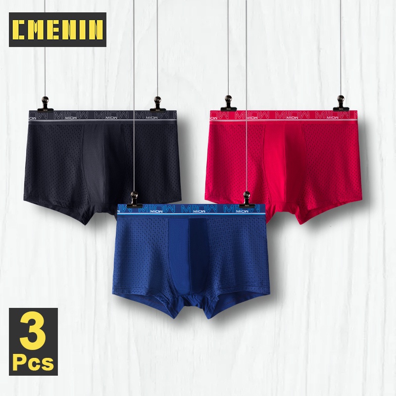 Bộ 3 Quần Lót Boxer Cotton Thoải Mái Gợi Cảm Cho Nam M1012