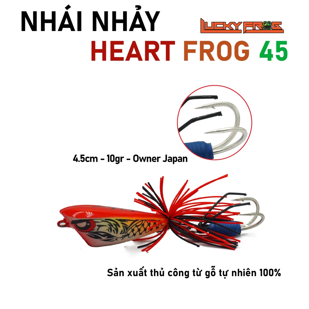 NHÁI NHẢY HEART 45 COLOR - MỒI GIẢ CÂU LURE CÁ LÓC LUCKY THÁI LAN - 4.5CM 10GR