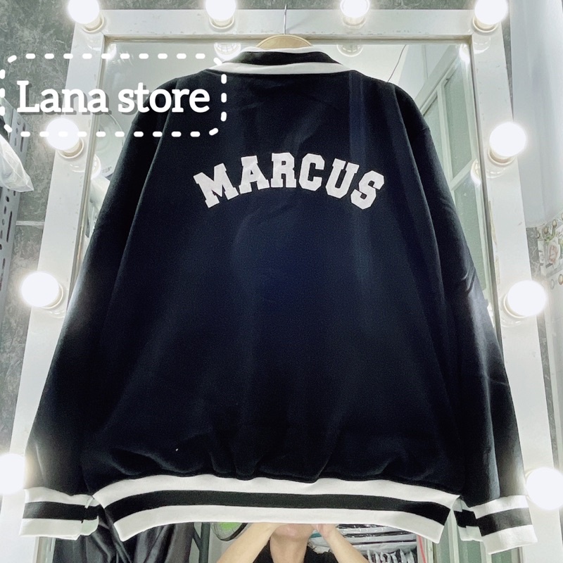 Áo Khoác Cardigan Nỉ Bông Mùa Thu in Marcus Form rộng Unisex Nam Nữ Couple - Lana Store